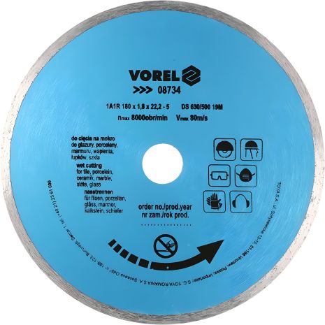 Алмазний відрізний диск 230 мм Vorel 08735