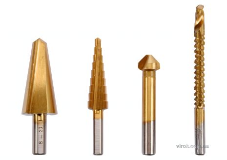 Набор универсальных сверл по металлу STHOR 8-20 мм 4-12 мм 12.4 мм 6 х 90 мм HSS 4241 4 шт, Vorel 22640 Набор универсальных сверл по металлу STHOR 8-20 мм 4-12 мм 12.4 мм 6 х 90 мм HSS 4241 4 шт, Vorel 22640