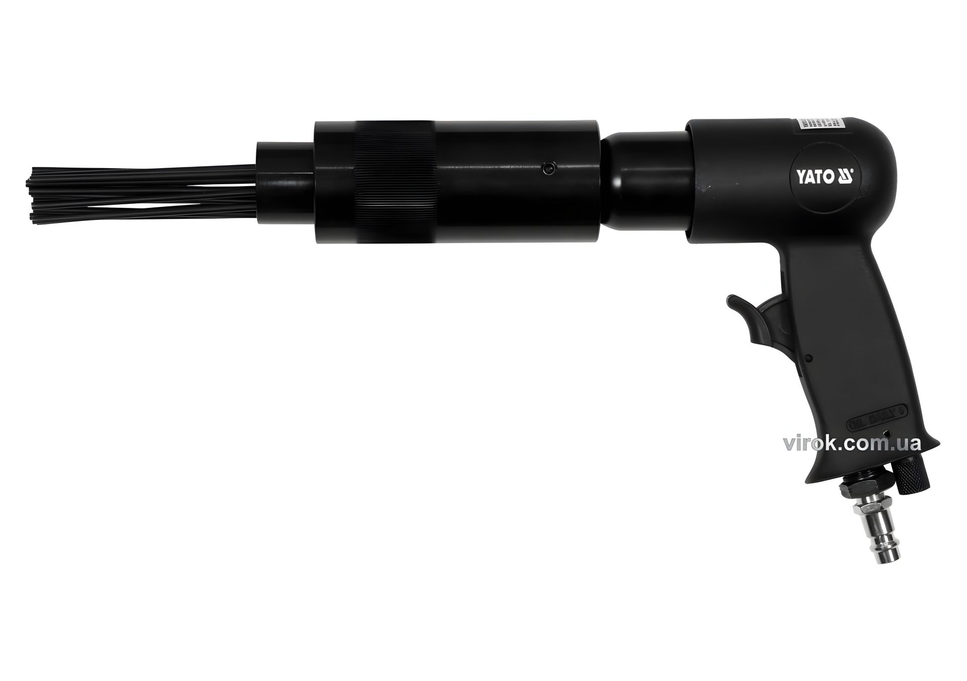 Молоток пневматичний з голчастим долотом: спож. повітря - 113 л/хв, тиск 6.3 Bar, 19 голок YaTo YT-09910 Молоток пневматичний з голчастим долотом: спож. повітря - 113 л/хв, тиск 6.3 Bar, 19 голок YaTo YT-09910