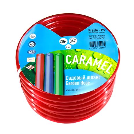 Шланг поливочный Presto-PS силикон садовый Caramel ++ (красный) диаметр 1/2 дюйма, длина 50 м (SE-1/2 503)