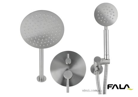 Система душевая STEELY R FALA 2 функции, шланг 1.5 м, Vorel 75870