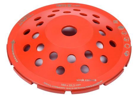 Алмазне шліфувальне коло 180 х 22.2 мм, M14, YaTo YT-60323