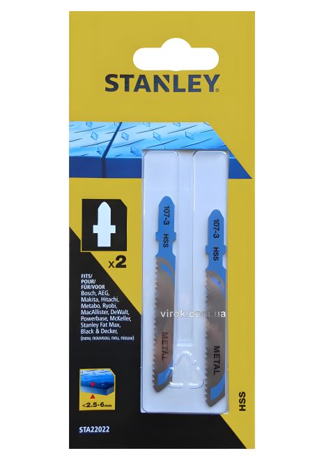 Набір полотен для електролобзика хвіст Т (2 шт.), Stanley STA22022-XJ