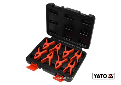 Набір металевих затискачів YaTo YT-08391, 8 шт. + кейс
