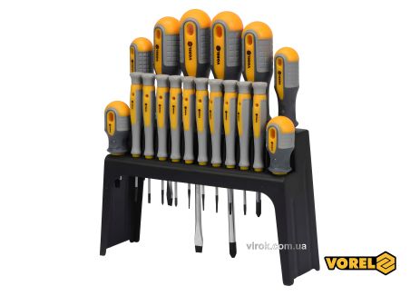 Викруток набір SL PH TORX Cr-V 18 шт Vorel 60781 Викруток набір SL PH TORX Cr-V 18 шт Vorel 60781