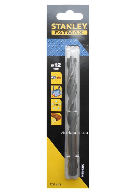 Швидкісне свердло по металу, дереву, пластику 12 мм Stanley STA51118-QZ Швидкісне свердло по металу, дереву, пластику 12 мм Stanley STA51118-QZ