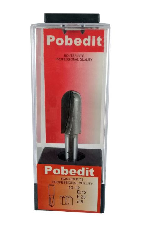 Фреза пазова жолобна D-12 мм, d-8 мм, h-25 мм Pobedit P-1012-1208-25 Фреза пазова жолобна D-12 мм, d-8 мм, h-25 мм Pobedit P-1012-1208-25