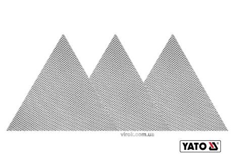 Сітка абразивна тверда трикутна на липучці до шліфувальної машини G150 280 мм 3 шт Yato YT-84614