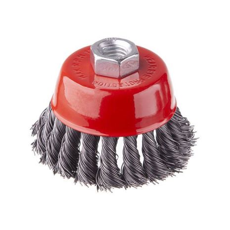 Чашкова щітка, 85 мм, M14, крученого дроту пучки, для КШМ, 8500 об/хв INTERTOOL BT-2085