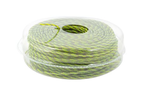 Безшумна тримерна лісочка SPIRAL SQUARE 2.70 мм 107 м (блістер), двокольорова MASTERTOOL 19-0413