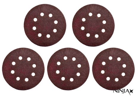 Шліфувальне коло 8 отворів NINJA Ø125 мм Р150, 5 шт VIROK 65V815
