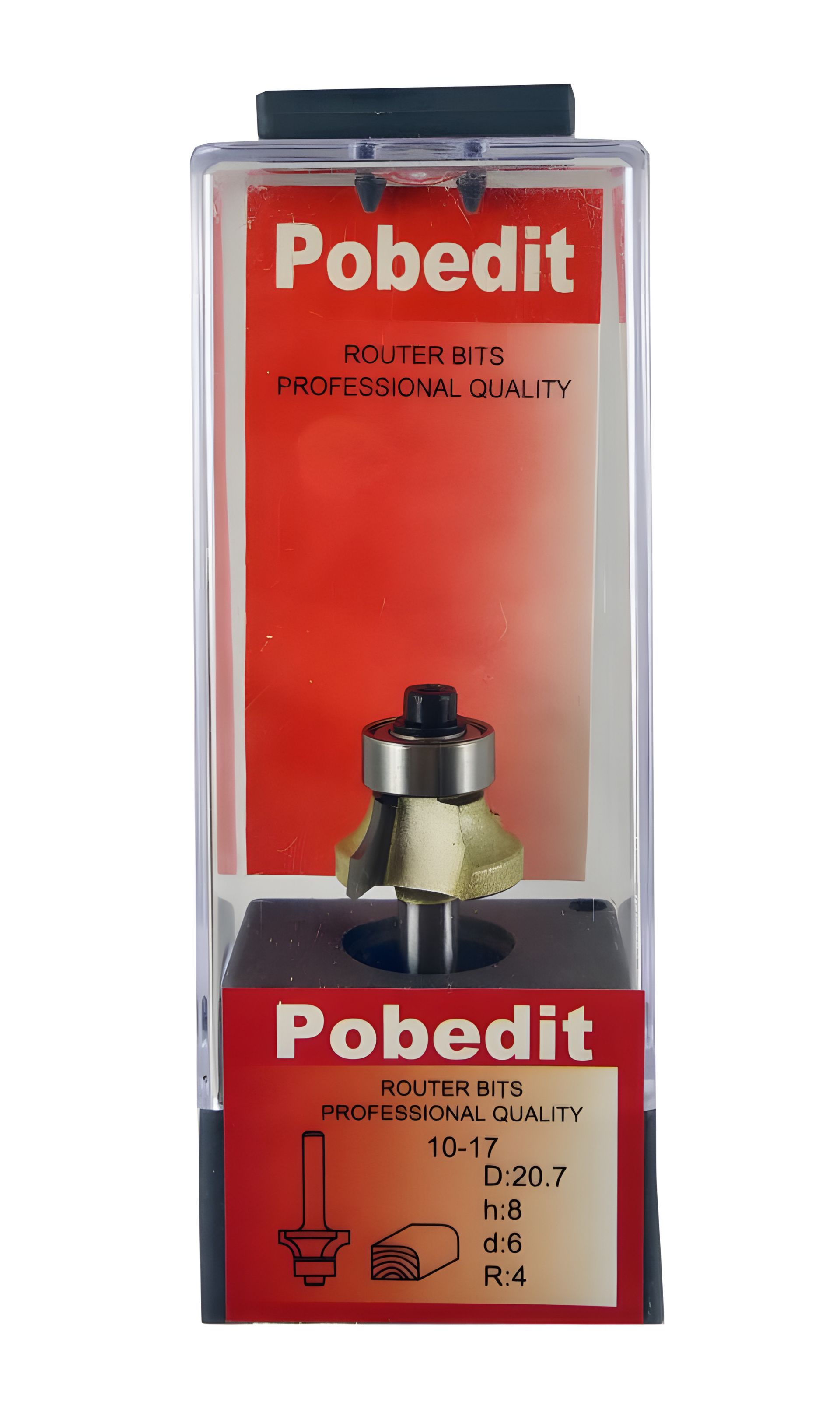 Калювальна фреза кромкова D-20.7 мм, R-4 мм, d-6 мм Pobedit P-1017-06-04 Калювальна фреза кромкова D-20.7 мм, R-4 мм, d-6 мм Pobedit P-1017-06-04