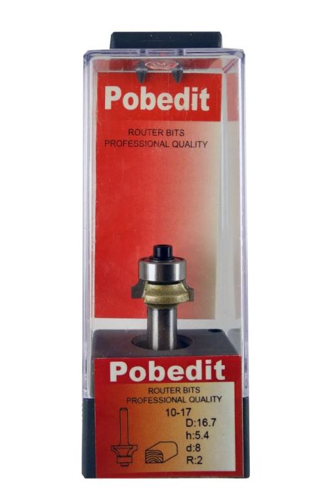 Калювальна кромкова фреза D-16.7 мм, R-2 мм, d-8 мм Pobedit P-1017-08-02
