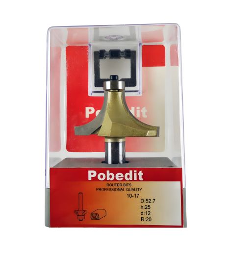 Калювальна кромкова фреза Pobedit P-1017-12-20 D-52.7 мм, R-20 мм, d-12 мм