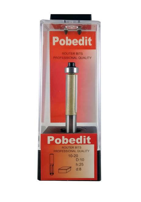 Двухножевая обкаточная фреза с нижним подшипником D-10 мм, d-8 мм Pobedit P-1020-08-1025 Двухножевая обкаточная фреза с нижним подшипником D-10 мм, d-8 мм Pobedit P-1020-08-1025