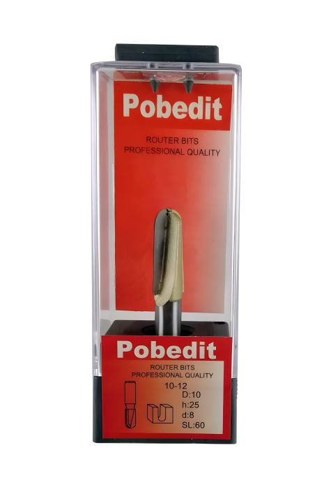 Фреза пазовая галтельная D-10 мм, d-8 мм, h-30 мм Pobedit P-1012-08-10 Фреза пазовая галтельная D-10 мм, d-8 мм, h-30 мм Pobedit P-1012-08-10