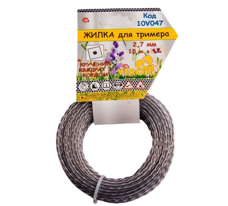 Триммерная леска "Двойная с кордом" Ø= 2.7 мм, l= 15 м VIROK 10V047