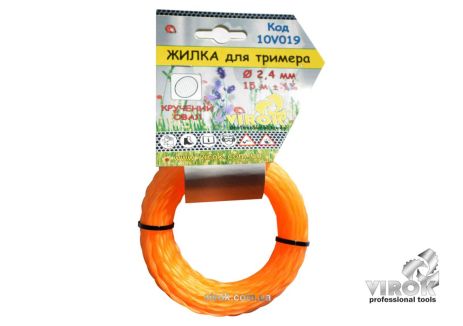 Леска для триммера "Витой ОВАЛ" TM 2.4 мм x 15 м VIROK 10V019