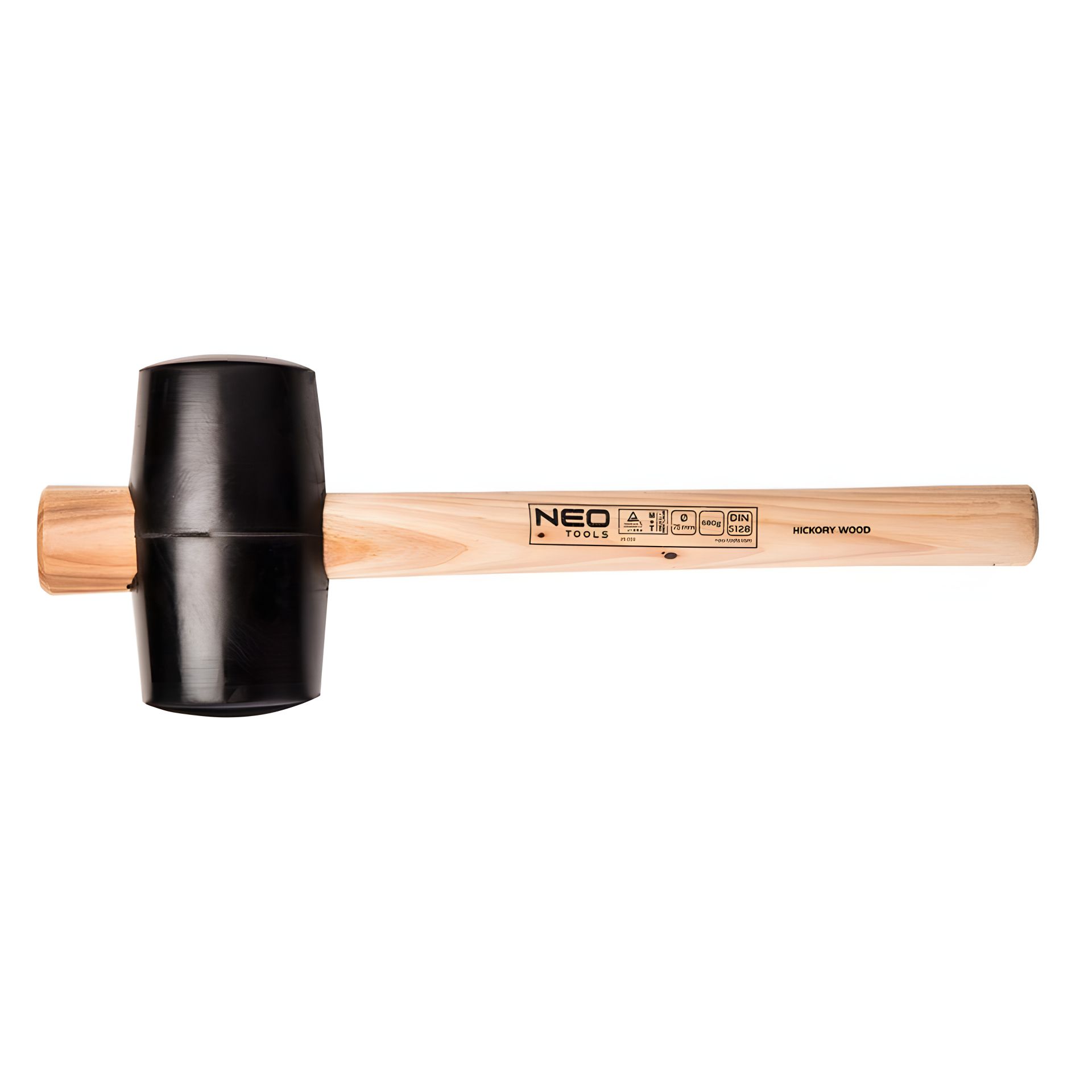 Гумова киянка 75 мм/680 г, рукоятка з гікорі NEO 25-053 Гумова киянка 75 мм/680 г, рукоятка з гікорі NEO 25-053