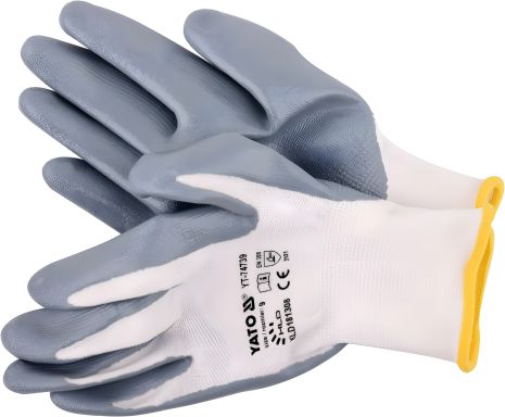 Робочі рукавички оливкостійкі з нейлону та нітрилу розмір 9 Yato YT-74739 Робочі рукавички оливкостійкі з нейлону та нітрилу розмір 9 Yato YT-74739