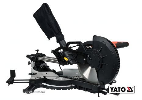 Торцювальна пила для деревини та металу з лазером та протяжкою, 1.8 кВт диск 255 x 25.4 мм YaTo YT-82174 Торцювальна пила для деревини та металу з лазером та протяжкою, 1.8 кВт диск 255 x 25.4 мм YaTo YT-82174
