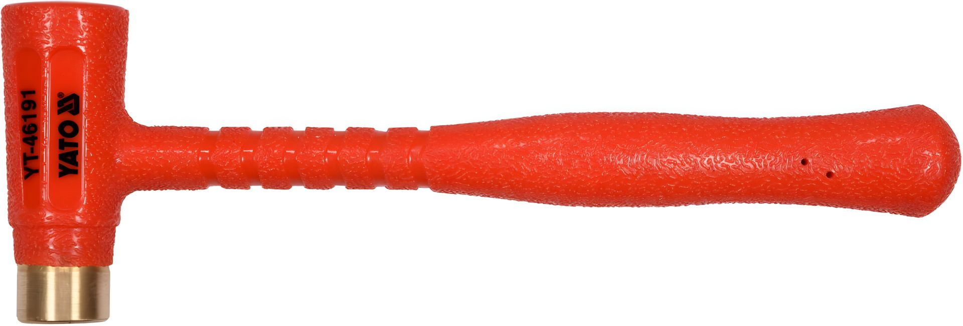 Молоток безинерционный сплошной, с латунным бойком Ø= 32 мм, m= 790 г, l= 330 мм Yato YT-46191 Молоток безинерционный сплошной, с латунным бойком Ø= 32 мм, m= 790 г, l= 330 мм Yato YT-46191