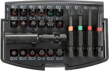 Набор насадок отверточных ударных 1/4" с магнитным держателем 23 шт Yato YT-04621