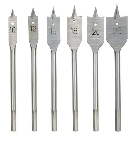 Набір пір'яних свердел по дереву 10-25 мм 6 шт.