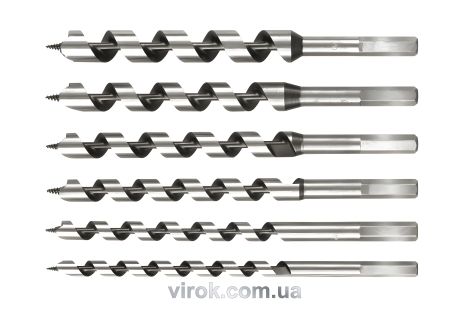 Набір спіральних свердлів по дереву STHOR 10-20 мм, 230 мм, 6 шт, Vorel 22465