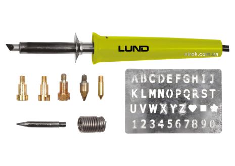 Паяльник-випалювач для деревини LUND 30 Вт 400°C з наконечниками 11 шт. Vorel 78890
