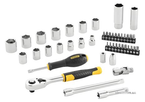 Набор торцевых головок и викруткових насадок : 3/8", с инструментами в футляре, 45 предметов Stanley STMT82829-1 Набор торцевых головок и викруткових насадок : 3/8", с инструментами в футляре, 45 предметов Stanley STMT82829-1