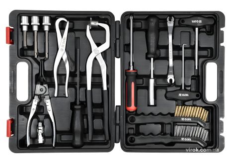 Набор инструментов для обслуживания тормозной системы авто 1/2", 3/8", CrV, 15 шт YaTo YT-06802