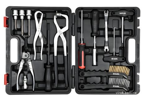 Набор инструментов для обслуживания тормозной системы авто 1/2", 3/8", CrV, 15 шт YaTo YT-06802