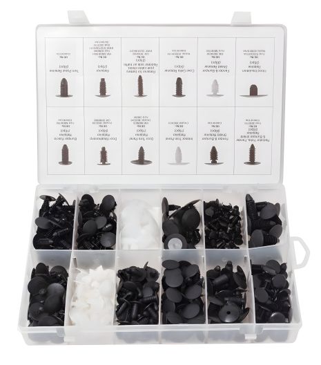 Набір пластикових кріплень універсальних 340 предметів, в органайзері, FORSAGE F-01Z0237