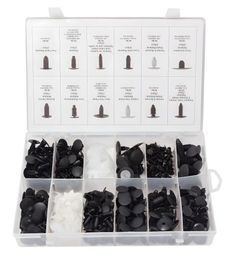 Набір пластикових кріплень універсальних 340 предметів, в органайзері, FORSAGE F-01Z0237