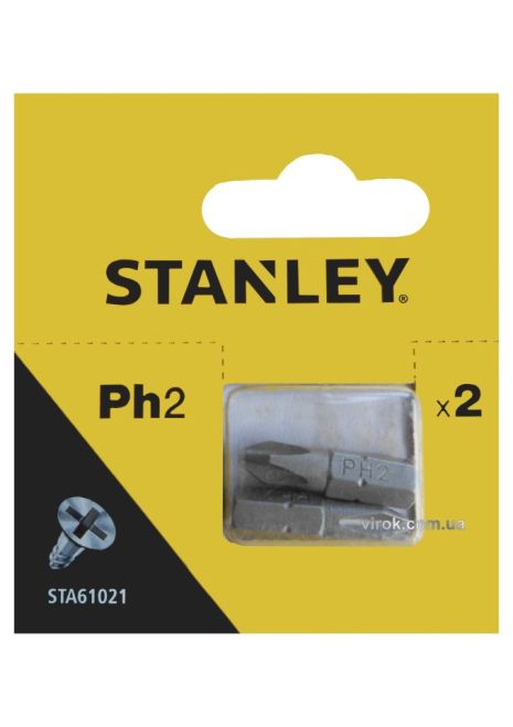 Насадка отверточная крестовая PH2 х 25 мм 2 шт Stanley STA61021-XJ