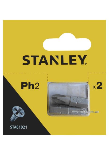 Насадка хрестова викруткова PH2 х 25 мм 2 шт Stanley STA61021-XJ