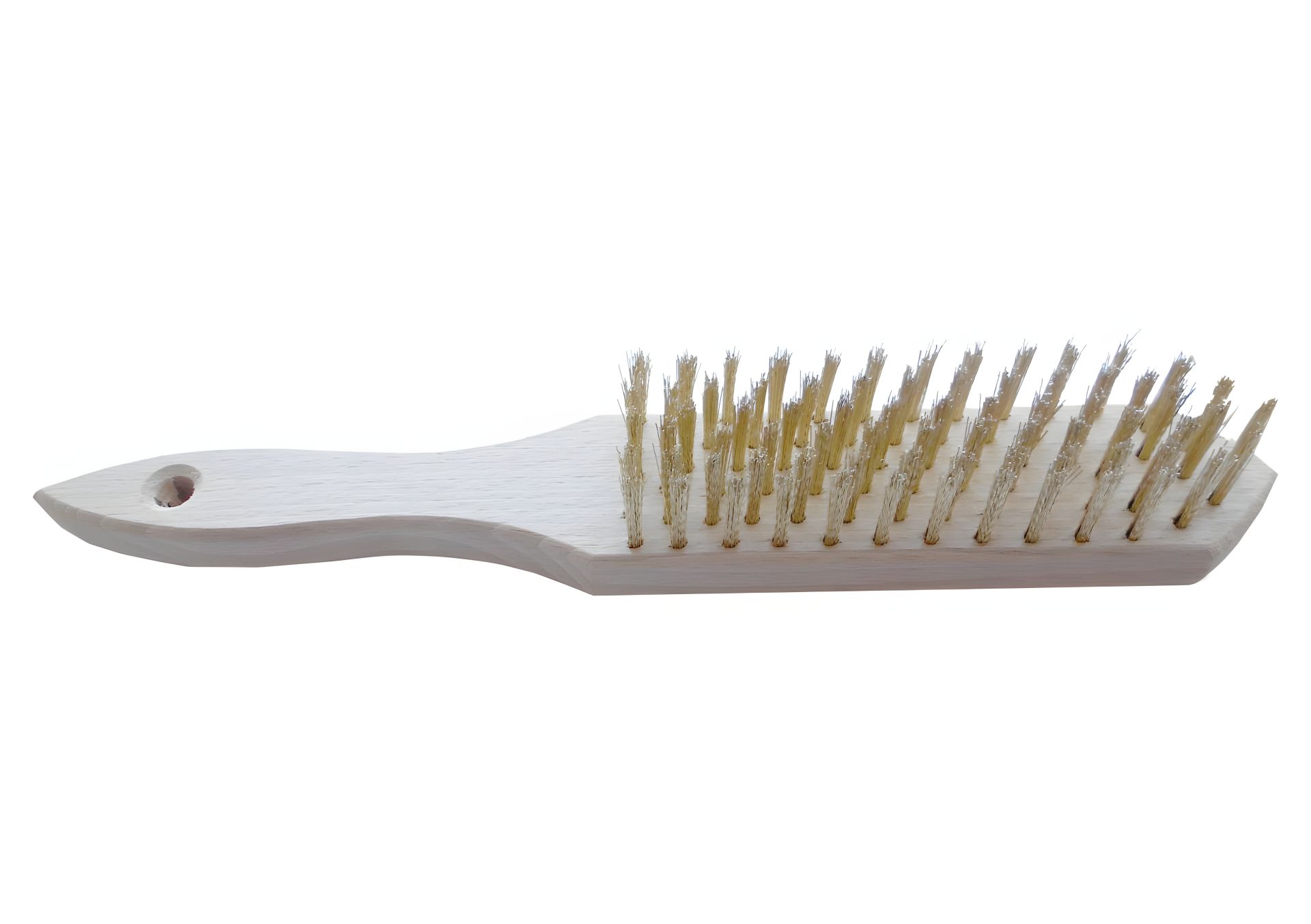 Латунная щетка с деревянной ручкой, 6 рядов, Virok 12V306 Латунная щетка с деревянной ручкой, 6 рядов, Virok 12V306