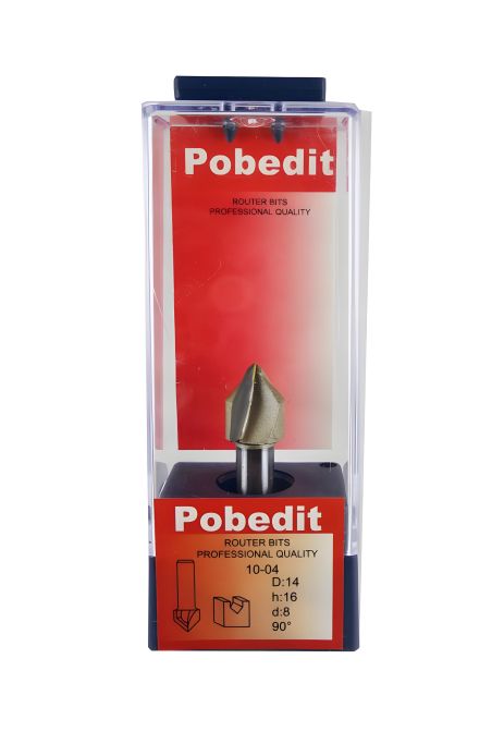 Пазова фреза галтельна V-подібна, D-14 мм, d-8 мм, 90° Pobedit P-1004-08-90-14