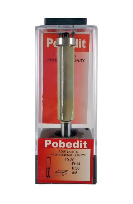 Обкаточная двухножевая фреза с нижним подшипником D-14 мм, d-8 мм Pobedit P-1020-08-1450 Обкаточная двухножевая фреза с нижним подшипником D-14 мм, d-8 мм Pobedit P-1020-08-1450