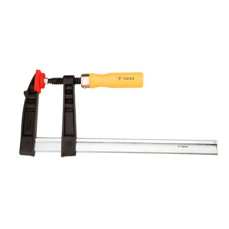 Столярная струбцина 300x120 мм, зубчатая направляющая, деревянная рукоять, лакированная, DIN5117 Topex 12A123