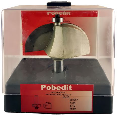 Радіусна кромкова фреза зворотного типу з підшипником D-72.7 мм, R-30 мм, d-12 мм Pobedit P-1018-12-30 Радіусна кромкова фреза зворотного типу з підшипником D-72.7 мм, R-30 мм, d-12 мм Pobedit P-1018-12-30