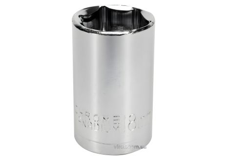 Торцевая головка 6-гранная STHOR : квадрат - 1/2", М18, углеродистая сталь [Блистер] Vorel 53340