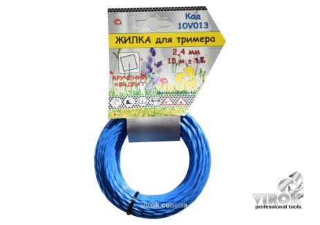 Леска для триммера "Витой КВАДРАТ" TM 2.7 мм x 15 м VIROK 10V014