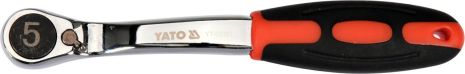 Шестигранная трещотка, HEX5, HRC 42-48, Cr-V, с эргономичной прорезиненной ручкой Yato YT-02391