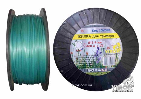 Леска для триммера "КРУГ" TM 2.4 мм x 400 м VIROK 10V028