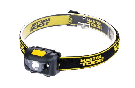 4 режими налобний ліхтар 59х41х32 мм LED WHITE+2xRED LED 3xAAA ABS MASTERTOOL 94-0812