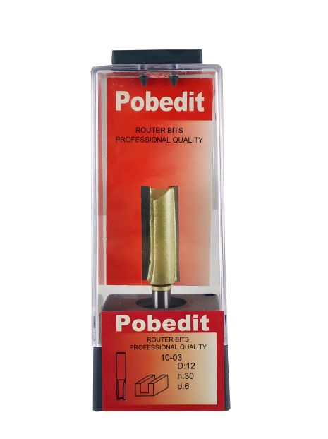 Пряма пазова фреза D-12 мм, d-6 мм Pobedit P-1003-06-12