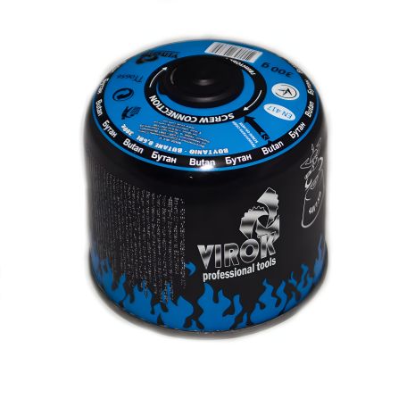 Газовий балон одоразового використання з різьбленням (7/16"), 300g/600ml, для плит/кемпінгу (EN417) VIROK 44V158
