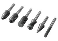 Фрез набір різної форми по металу для дриля зі шпінделем Ø= 6 мм, 6 шт., Yato YT-61711